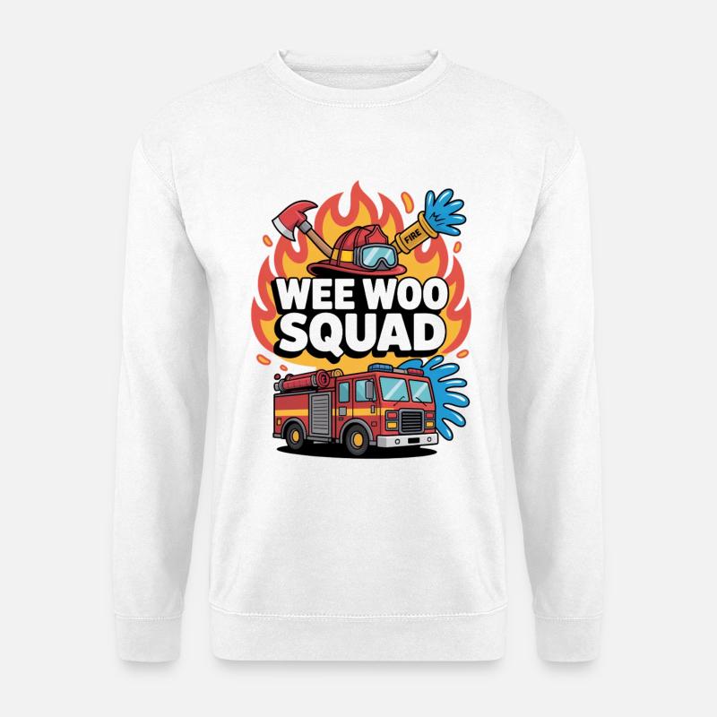 Pompier de l’escouade Wee Woo - Sweat-shirt Unisexe - blanc