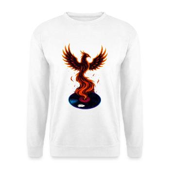 Vinyle Phoenix, Fire Bird, DJ Music Art - Sweat-shirt Unisexe - blanc - Devant