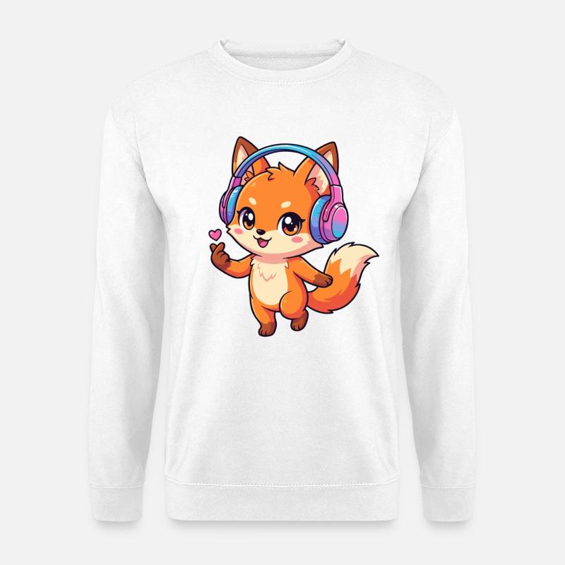 Fox Music Kopfhörer - Unisex Pullover - Weiß