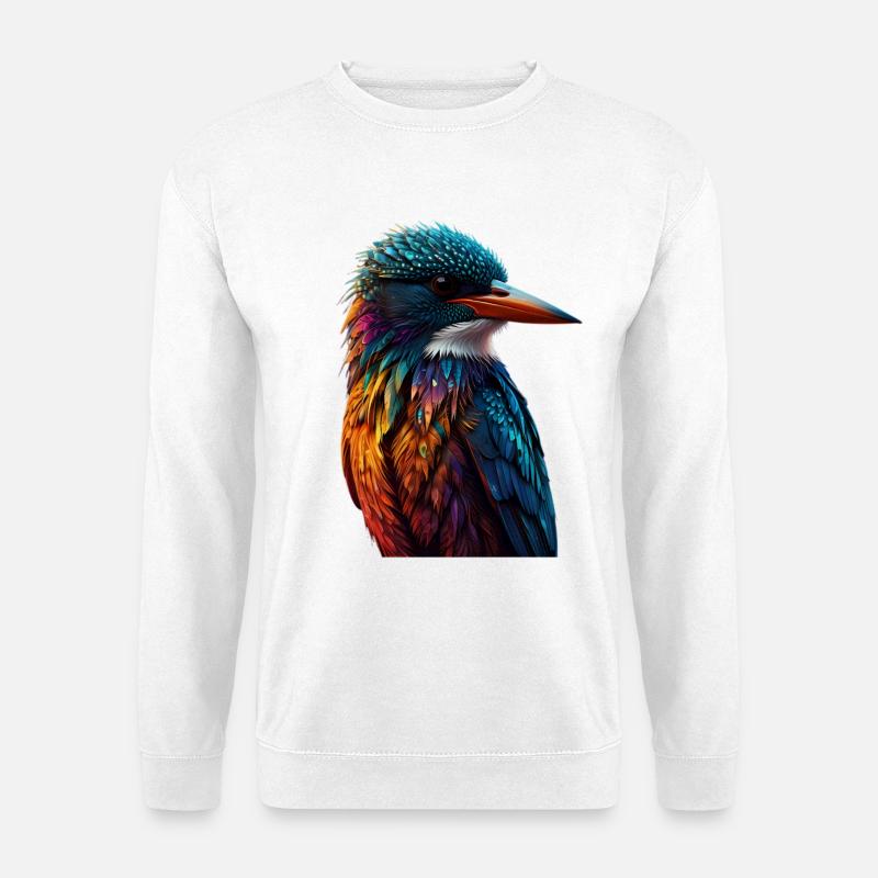 Bunter Eisvogel Farbenspiel - Unisex Pullover - Weiß