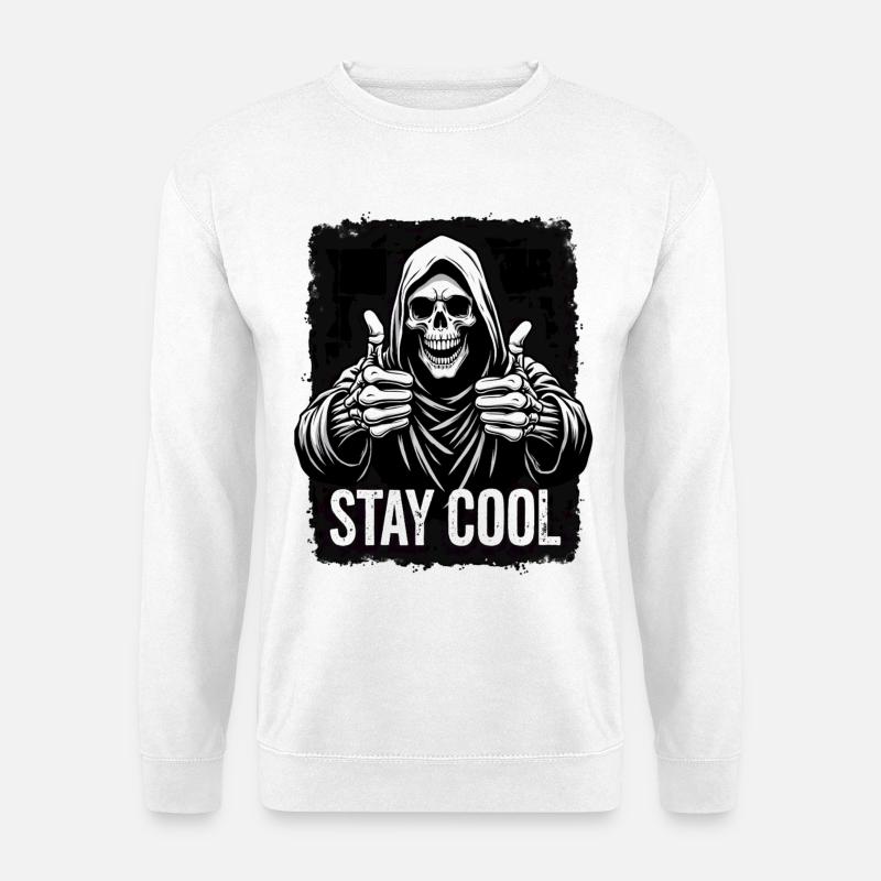 Stay Cool Sensenmann Totenkopf - Unisex Pullover - Weiß