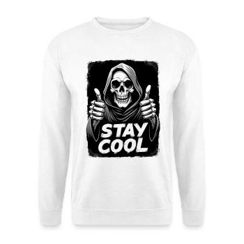 Stay Cool Sensenmann Totenkopf - Unisex Pullover - Weiß - Vorne