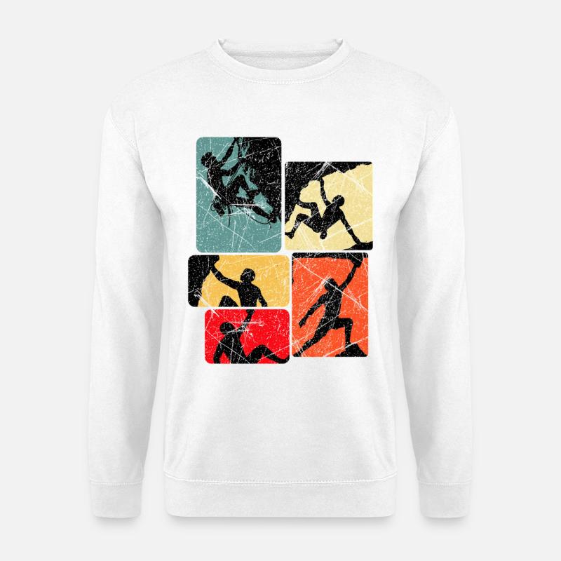 Climbing Joy Square Panel - Unisex Sweatshirt - white