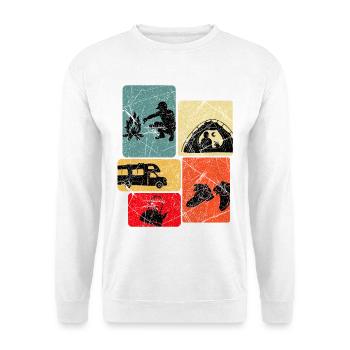 Abenteuerabend Camping Silhouetten - Unisex Pullover - Weiß - Vorne
