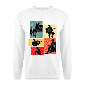 Musik Silhouetten Collage - Unisex Pullover - Weiß - Vorne