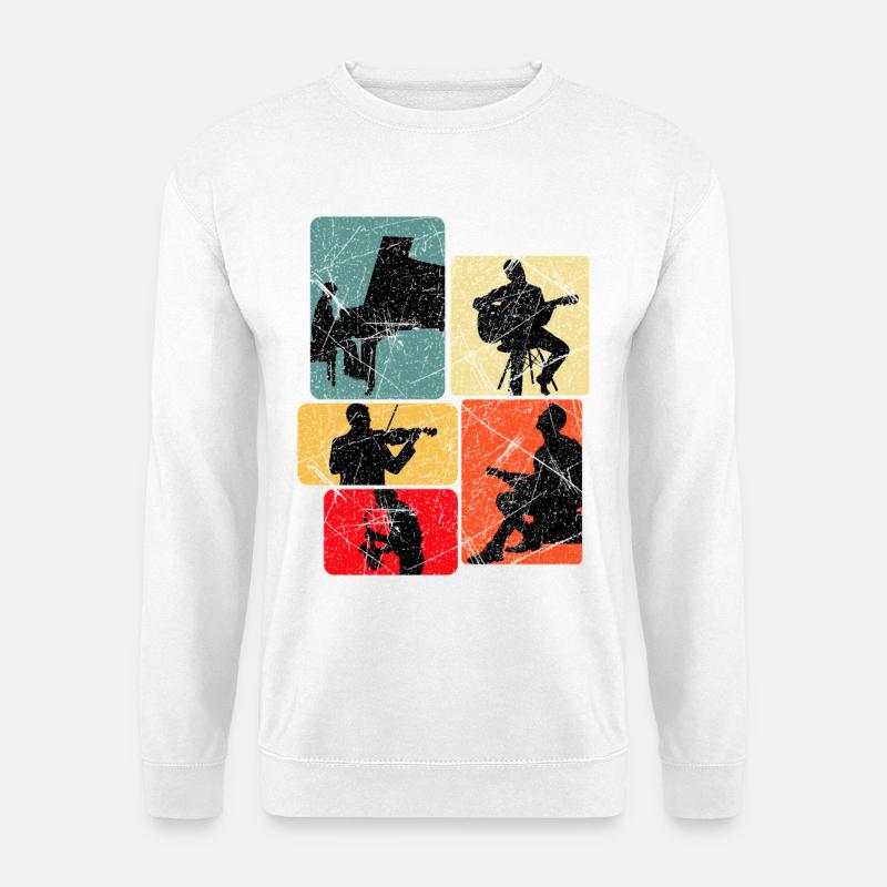 Musik Silhouetten Collage - Unisex Pullover - Weiß