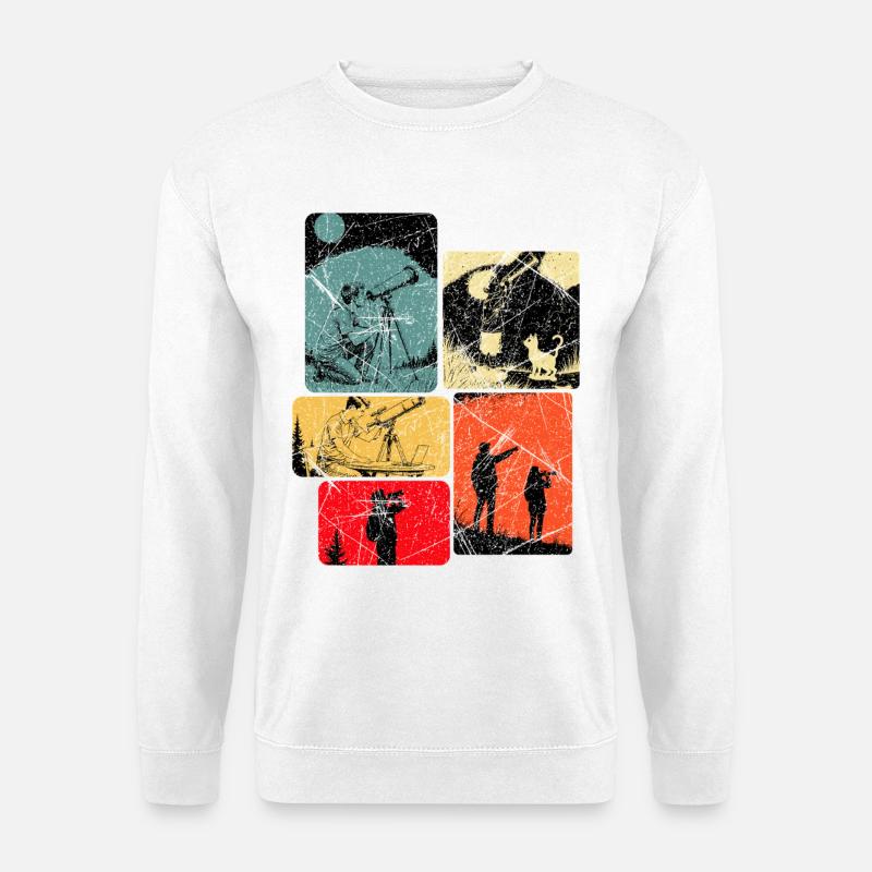 Vierfarbige Sternbeobachtung Collage - Unisex Pullover - Weiß