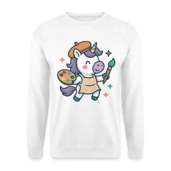 Creative Unicorn Painter, Art and Colors - Unisex Sweatshirt - white - Front