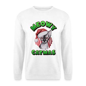 Christmas Sphynx Cat Santa  - Unisex Sweatshirt - white - Front
