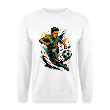 Joueur de football néon, Art d’action, Cadeau - Sweat-shirt Unisexe - blanc - Devant