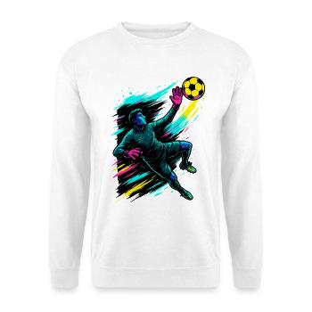 Neon Torwart Kunst, Fußball Geschenk, Highlight - Unisex Pullover - Weiß - Vorne