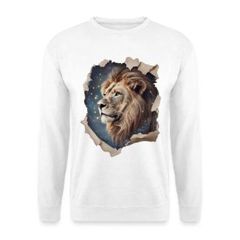 Löwe Vintage - Unisex Pullover - Weiß - Vorne