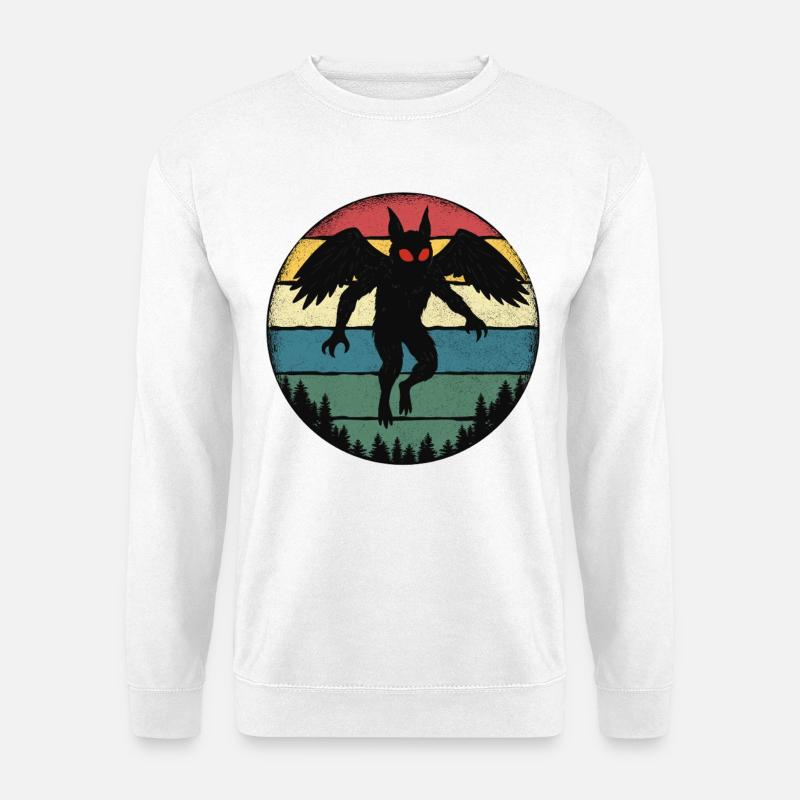 Mothman Retro Cryptid Legend - Unisex Sweatshirt - white