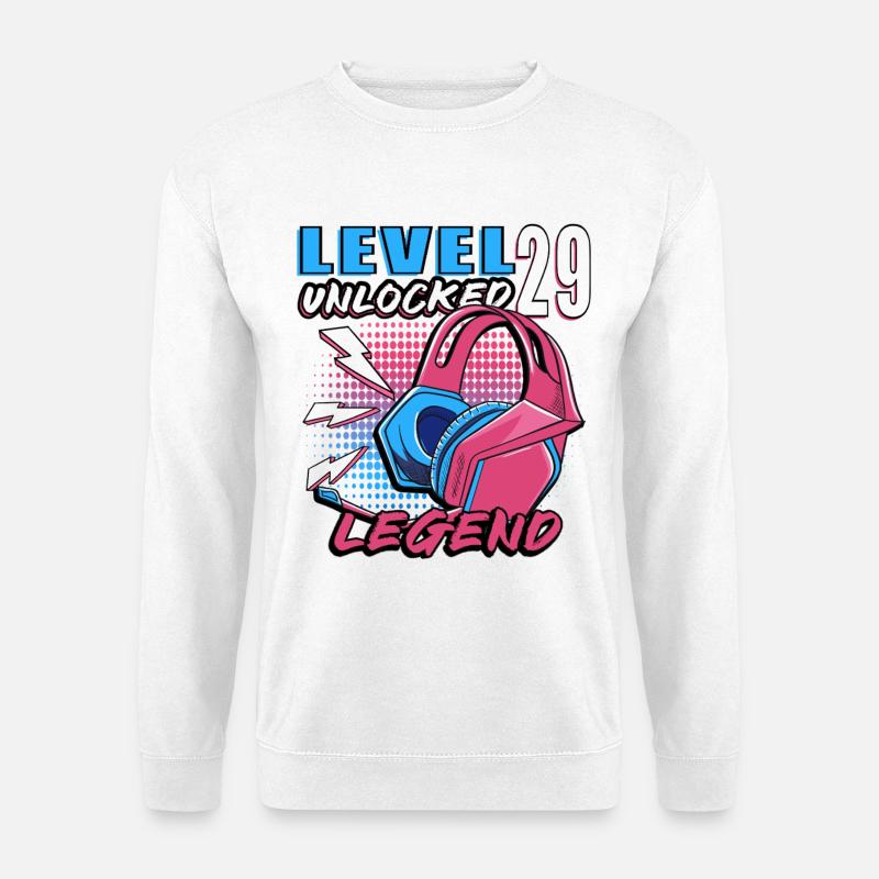 Level 29 Legende Neon Kopfhörer - Unisex Pullover - Weiß