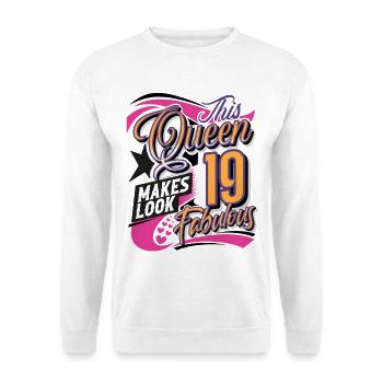 19th Birthday Queen Women - Unisex Sweatshirt - white - Front