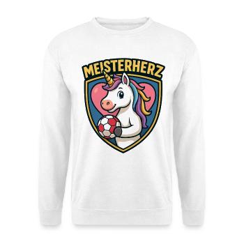 Einhorn Handball Meisterherz, Herz Teamliebe - Unisex Pullover - Weiß - Vorne