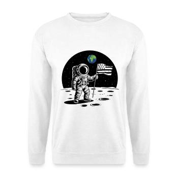 Bretonischer Astronaut Bretonische Flagge auf dem Mond BZH - Unisex Pullover - Weiß - Vorne