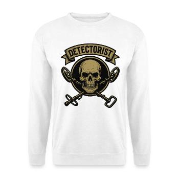 Detektorist Schädel-Metall-Detektor Schatzsucher - Unisex Pullover - Weiß - Vorne
