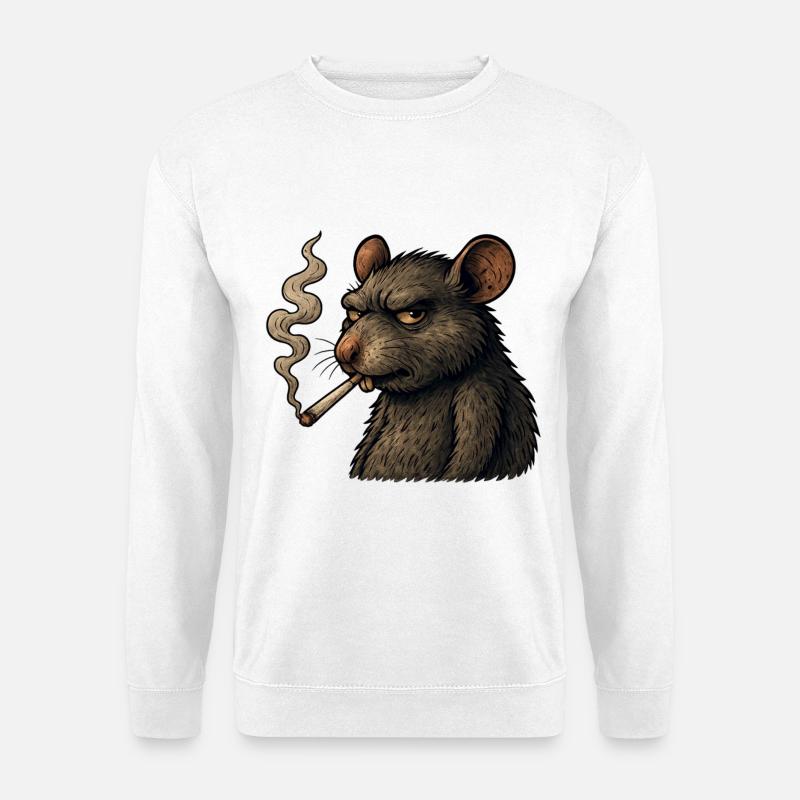 Rauchende Ratte - Unisex Pullover - Weiß