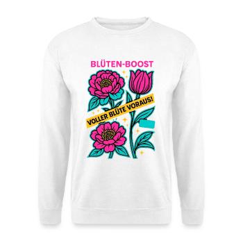 Impulsion de la Fleur, Puissance du Ressort, Fleur à Venir - Sweat-shirt Unisexe - blanc - Devant