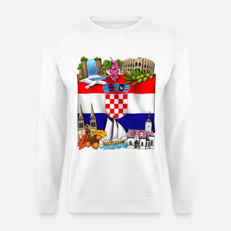 Kroatien - Unisex Pullover - Weiß