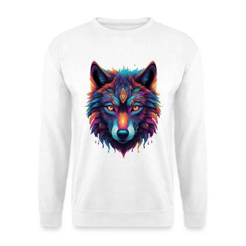 Explosion de couleurs du motif du cœur du loup néon - Sweat-shirt Unisexe - blanc - Devant