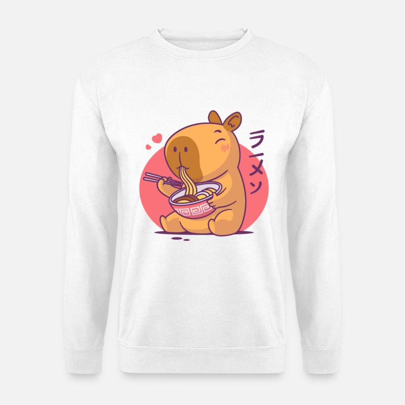 Capybara Ramen-Liebhaber - Unisex Pullover - Weiß