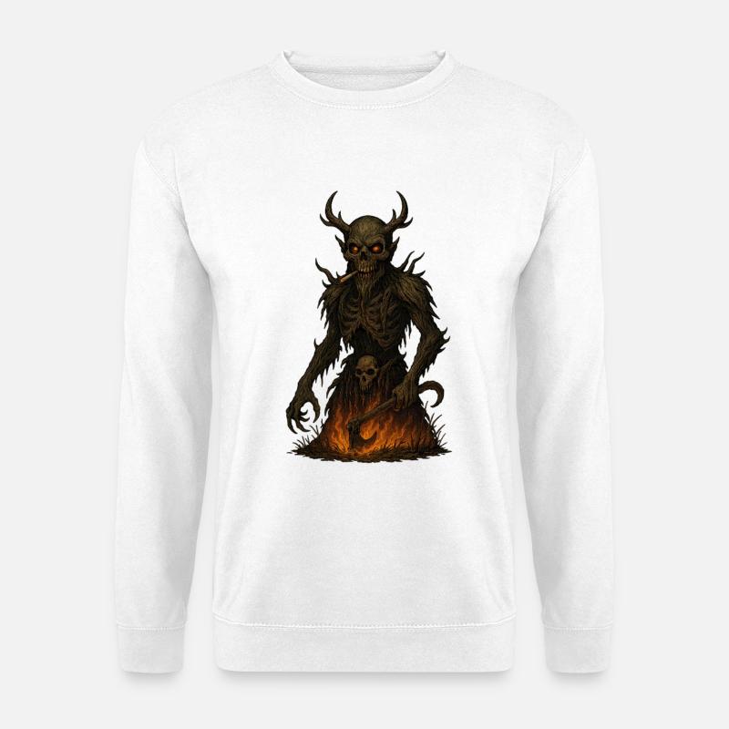 Forest Demon Skull - Unisex Pullover - Weiß