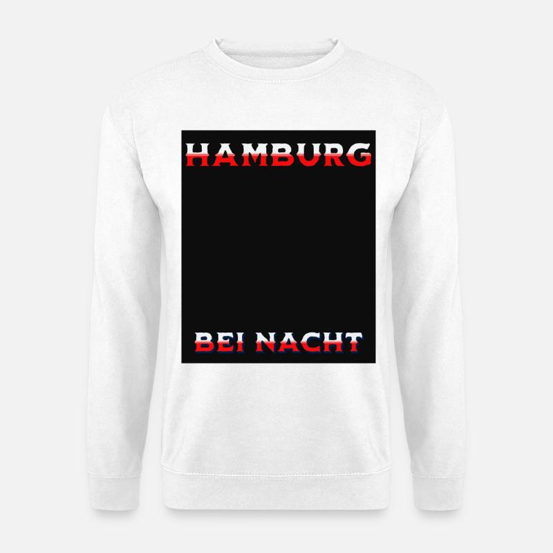 Hamburg_bei_Nacht - Unisex Pullover - Weiß
