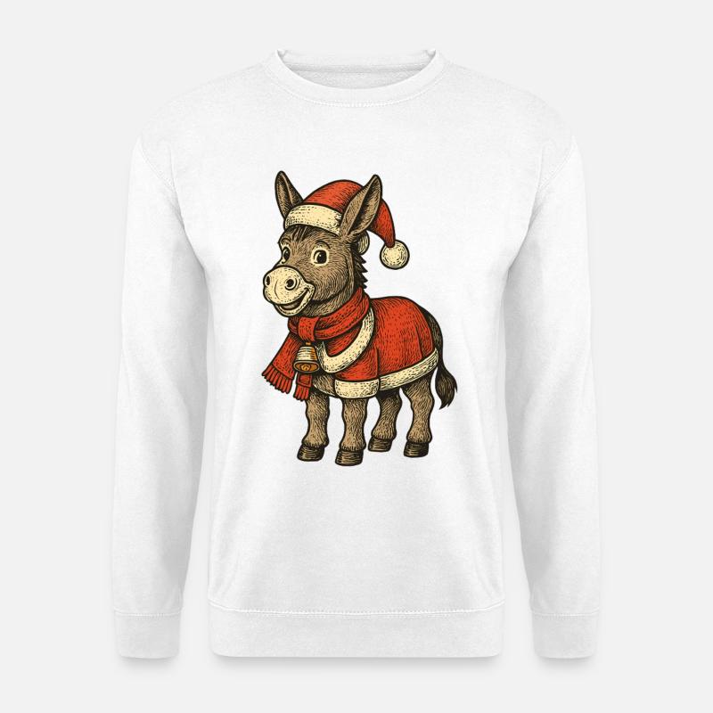 Weihnachten Esel - Unisex Pullover - Weiß