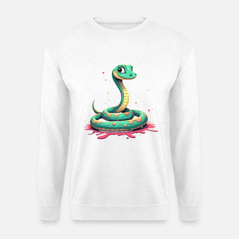 Tealschlange mit Farbspritzern - Unisex Pullover - Weiß