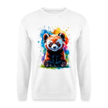 Bunter Aquarell-Panda - Unisex Pullover - Weiß - Vorne