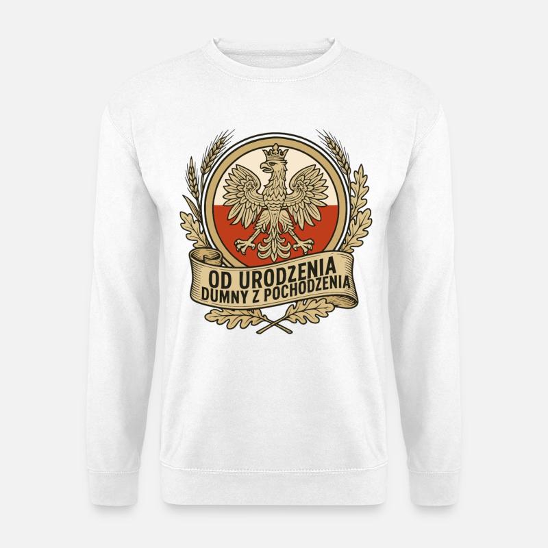 Born Proud Polish Eagle Emblem - Unisex Sweatshirt - white