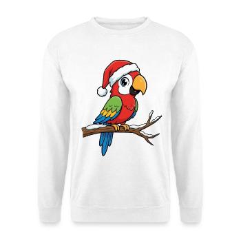 Christmas Parrot on Branch - Unisex Sweatshirt - white - Front