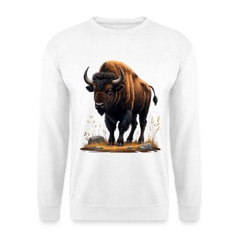 Bison du désert dans la vallée rocheuse - Sweat-shirt Unisexe - blanc - Devant