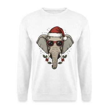 Christmas Elephant Funny - Unisex Sweatshirt - white - Front