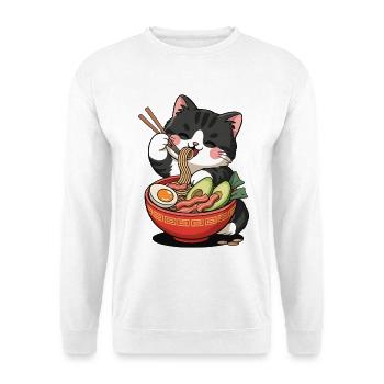 Shirt chat ramen Kawaii pour fans d’anime - Sweat-shirt Unisexe - blanc - Devant