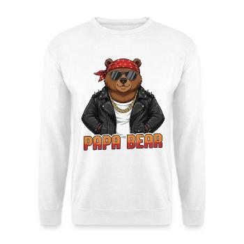 Papa Ours - Sweat-shirt Unisexe - blanc - Devant