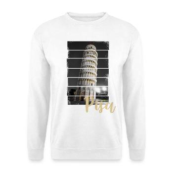 Souvenir vintage de la Tour penchée de Pise, Italie - Sweat-shirt Unisexe - blanc - Devant