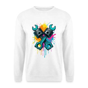 Screwdriver piston design, workshop mechanic - Unisex Sweatshirt - white - Front