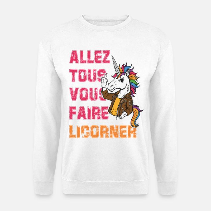 Einhorn-Rebellen-Humor - Unisex Pullover - Weiß