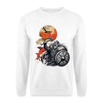 Viking warrior with axe and shield - Unisex Sweatshirt - white - Front