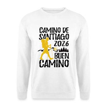 Buen Camino 2026 | Chemin de Saint-Jacques, Pèlerins, Santiago - Sweat-shirt Unisexe - blanc - Devant