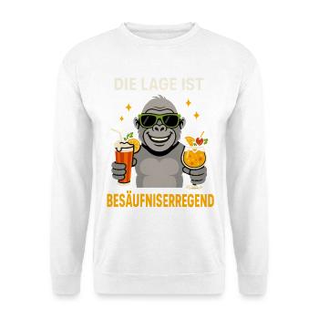 Party Gorilla Cocktail, Lage besäufniserregend - Unisex Pullover - Weiß - Vorne - Alina (178cm) & Michal (187cm)