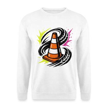 Drift Auto Tuning, Pylon Burnout, Racing - Unisex Sweatshirt - white - Front