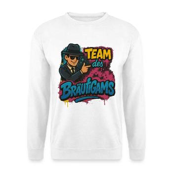 Groom's team, graffiti stag party shirt - Unisex Sweatshirt - white - Front