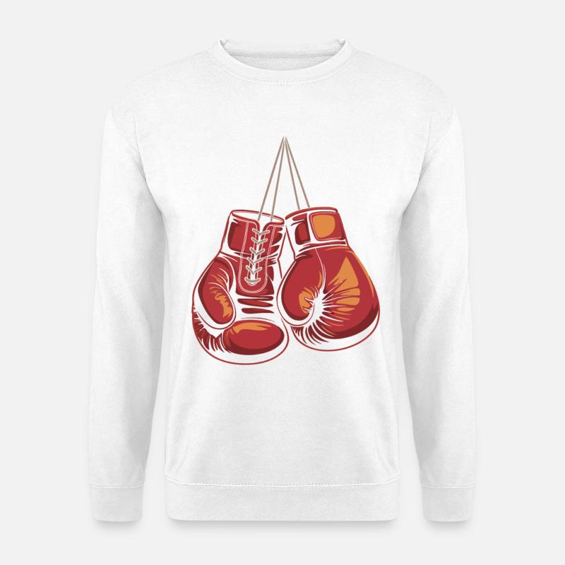 Rote Boxhandschuhe Illustration - Unisex Pullover - Weiß
