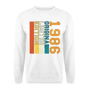 1986 Vintage Birthday Original Retro Gift 86 - Unisex Sweatshirt - white - Front