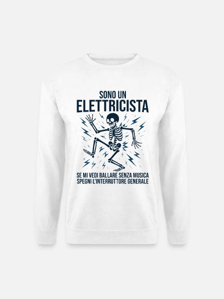 Lustiger Mann, Elektriker, ich bin Elektriker - Unisex Pullover - Weiß