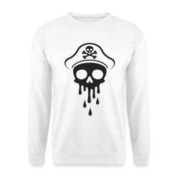 Capitaine Crâne Fondant Crâne Chapeau de Capitaine - Sweat-shirt Unisexe - blanc - Devant